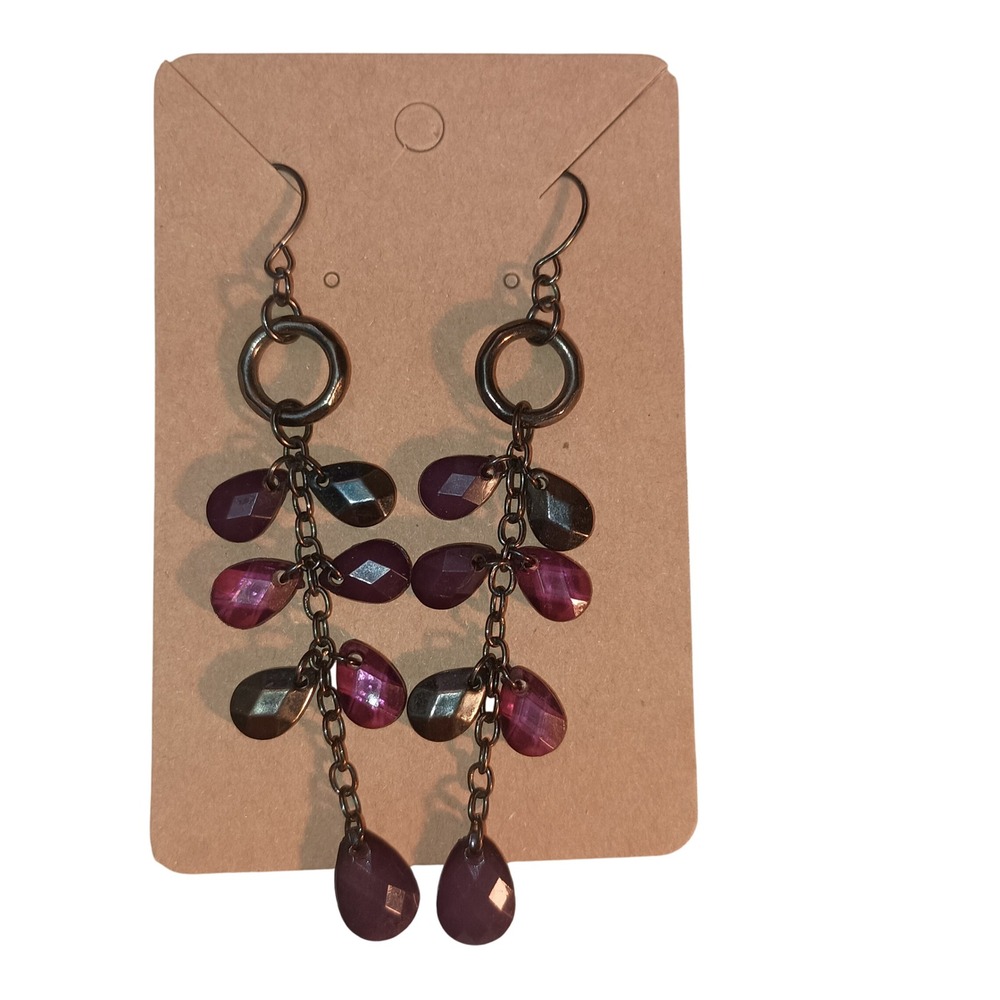 Chandelier Purple Dangle Drop Earrings SKUJ100